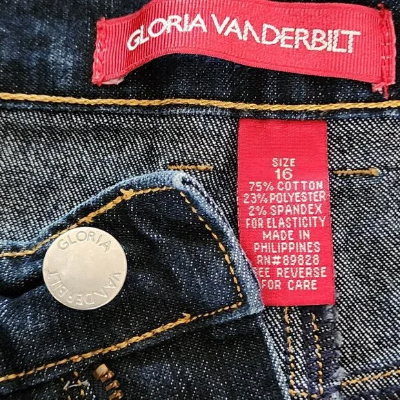 Gloria Vanderbilt Womens Jeans Size 16 Straight-Leg Classic Fit Stretch Denim - Picture 5 of 9